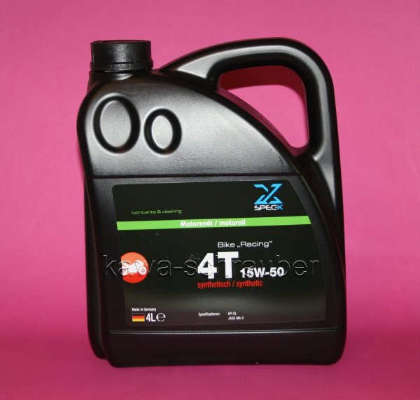 SAE15W-50 4 Liter SPEC-X Motoröl 4T Bike Racing vollsynthetisch (Literpreis = 13,50€)