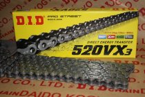 DID Antriebskette Kette 520VX3 X-Ring Profi-Motorradkette schwarz mit Nietschloß Hohlniete