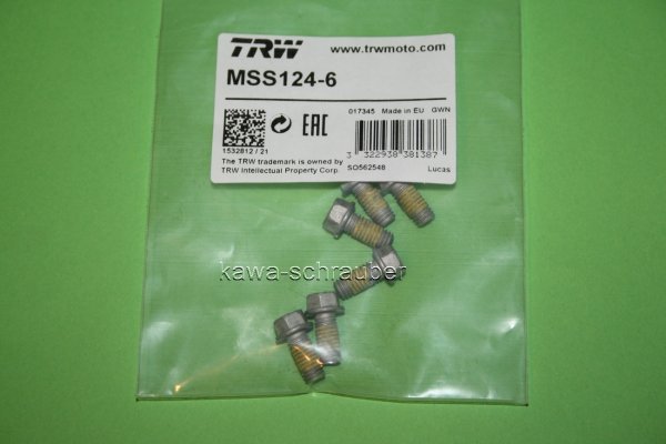 MSS124-6 Schraube Bremsscheibe Befestigungsschraube 6 Stück M6x1 13mm