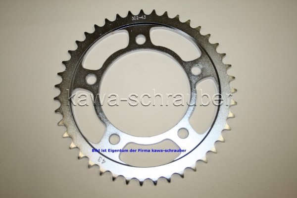 Kettenblatt / Ritzel hinten 43 Zähne Honda CB900F Hornet Typ SC48 (Standard Übersetzung)