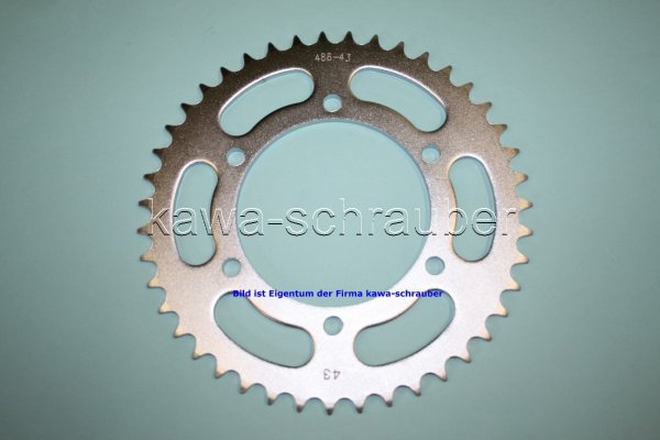Kettenblatt / Ritzel hinten 43 Zähne Kawasaki EX300 Ninja ab Bj. 2013 (geänderte Übersetzung)