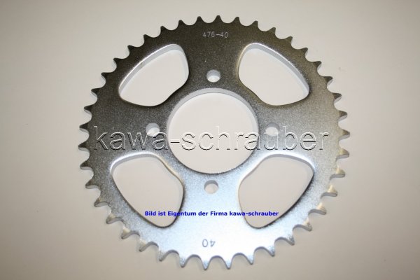 Kettenblatt / Ritzel hinten 40 Zähne Kawasaki Z500 Typ KZ500B (Standard Übersetzung)