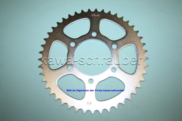 Kettenblatt / Ritzel hinten 45 Zähne Kawasaki GPZ550 Typ ZX550A (geänderte Übersetzung)