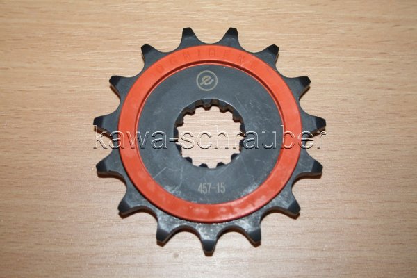 Ritzel vorne gummiert 15 Zähne Kawasaki 650 ER-6N ER6N (Standard Übersetzung)