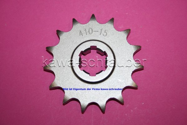 Ritzel vorne 15 Zähne Suzuki GN 125 E (Keilwelle) (geänderte Übersetzung)