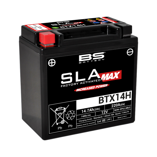 BS SLA MAX Batterie BTX14H wartungsfrei SS (super sealed) startverstärkt