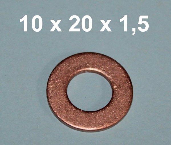 Dichtring Dichtung Kupfer massiv Dresselhaus DIN7603A 10x20x1,5