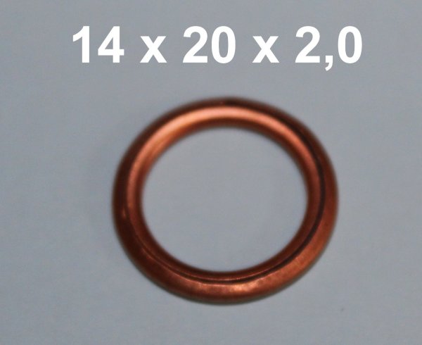 Dichtring Dichtung Kupfer massiv Dresselhaus DIN7603A 14x20x2,0