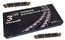 ENUMA Antriebskette Kette 525Z ThreeD QX-Ring-Kette spezielle Rennkette gold-schwarz