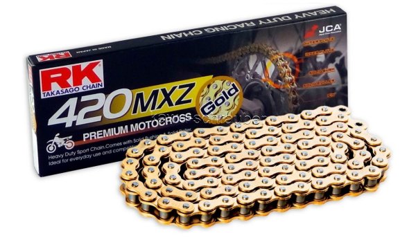 RK chain Antriebskette Kette GB420MXZ offroad Motorradkette bis 150ccm Hubraum Farbe gold