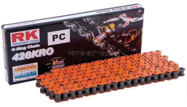 RK chain Antriebskette Kette 428KRO street bis 250ccm Farbe orange