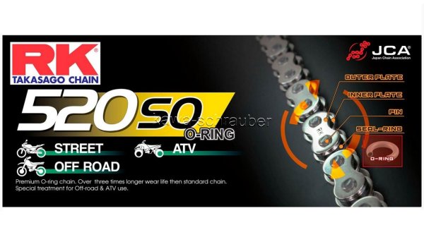 RK chain Antriebskette Kette 520SO O-Ring street bis 400ccm