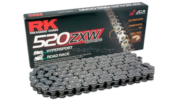 RK racing chain Antriebskette Kette 520ZXW 520 ZXW Profi-Motorradkette rennsporttauglich Farbe Standard