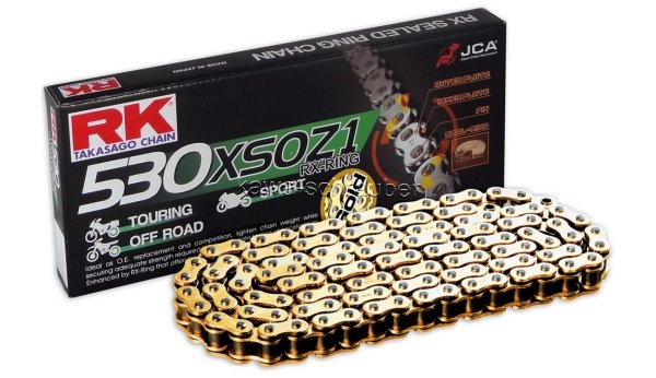 RK chain Kette GB530XSOZ1 530XSO X-Ring Motorradkette Farbe gold